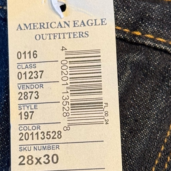 American Eagle Outfitters Men’s Slim Straight jeans, dark wash, NWT, Sz 28/30 - Picture 13 of 13